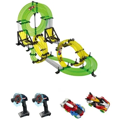 Abay 2019 Hot Af665 Dual Track 3D Competition Infrared 2 Rc Cars With 2 Hand Cranks 48Pcs Track Yh-61 1