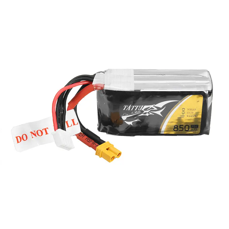 Ace Tattu 11.1V 850Mah 75C 9.44Wh 3S 1P Lipo Battery Xt30 Plug 1