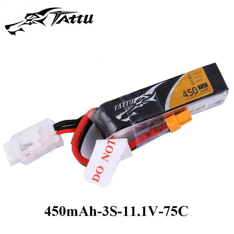 Ace Tattu Lipo Battery 7.4V 7.6V 450Mah 1S 2S 3S 4S 75C 95C With Xt30 Plug Long Size Rc Batteries For 120 Size Fpv Drone Frame 1