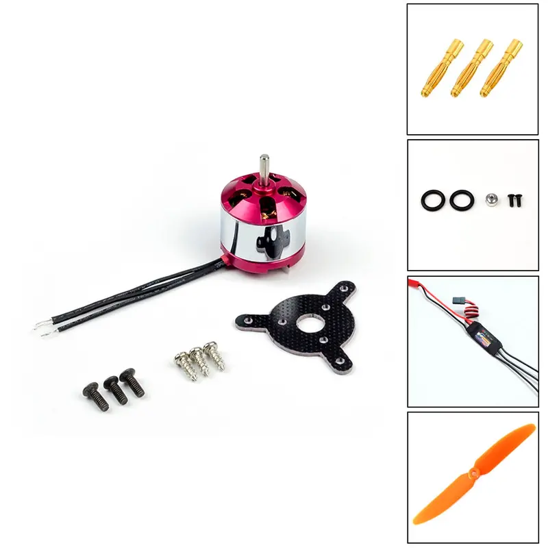 Aeorc Mm1408 1850Kv Adh100 + 10A Esc + 2.0 Prop Saver + 6030 Prop + 2.0Mm Banana Plug 1408 Kv1850 Brushless Motor Power Combo For Rc Airplane Plane Fixed Wing 1