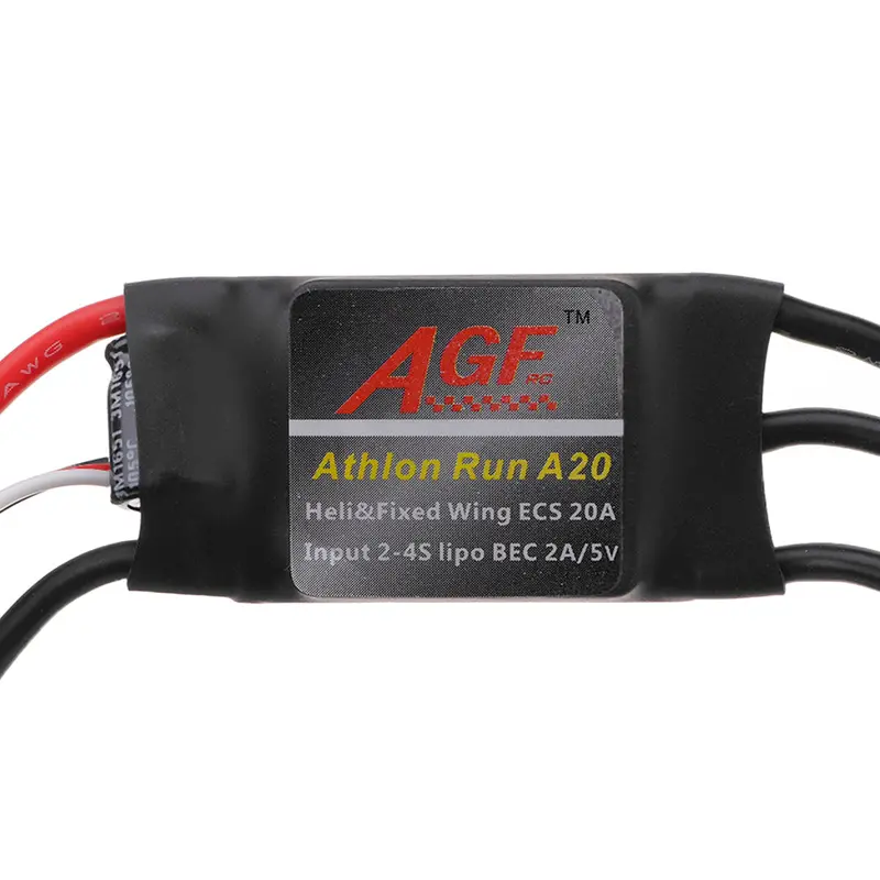 Agf Athlon Run A20 Mini 20A 2-4S Lipo Brushless Esc With 5V 2A Bec For Rc Helicopter Airplane 1
