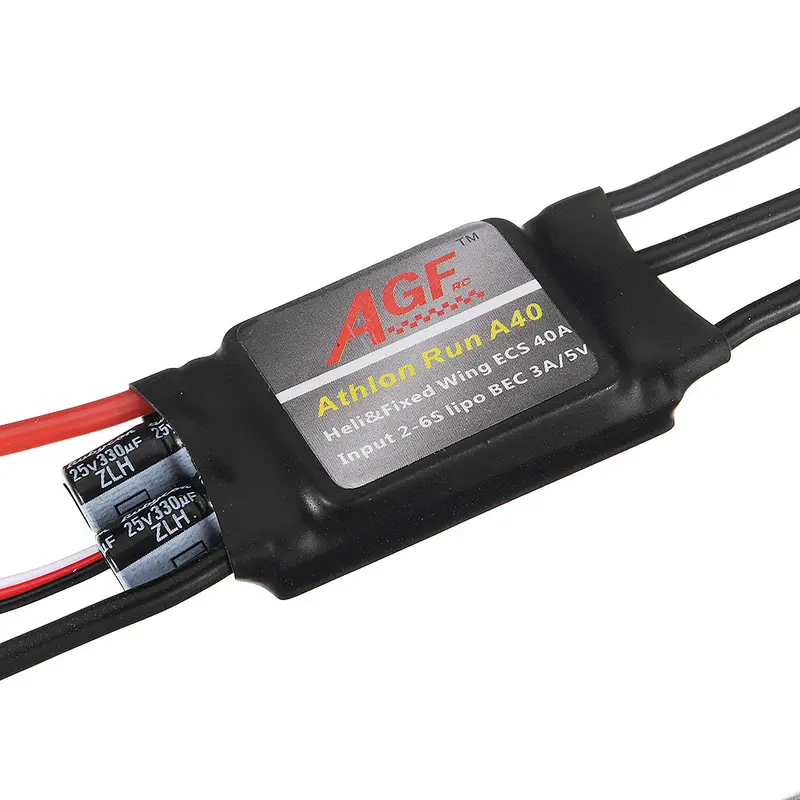Agf Athlon Run A40 Mini 40A 2-6S Lipo Brushless Esc With 5V 3A Bec For Rc Helicopter Airplane 1
