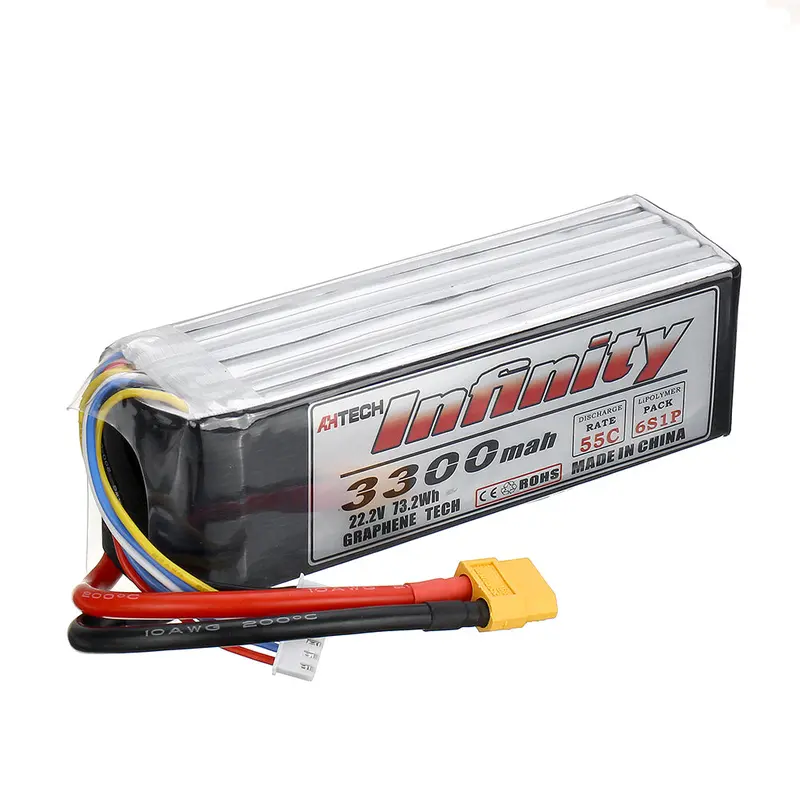 Ahtech Infinity 22.2V 3300Mah 55C 6S Lipo Battery With Xt60 Plug For Fpv Rc Quadcopter 1
