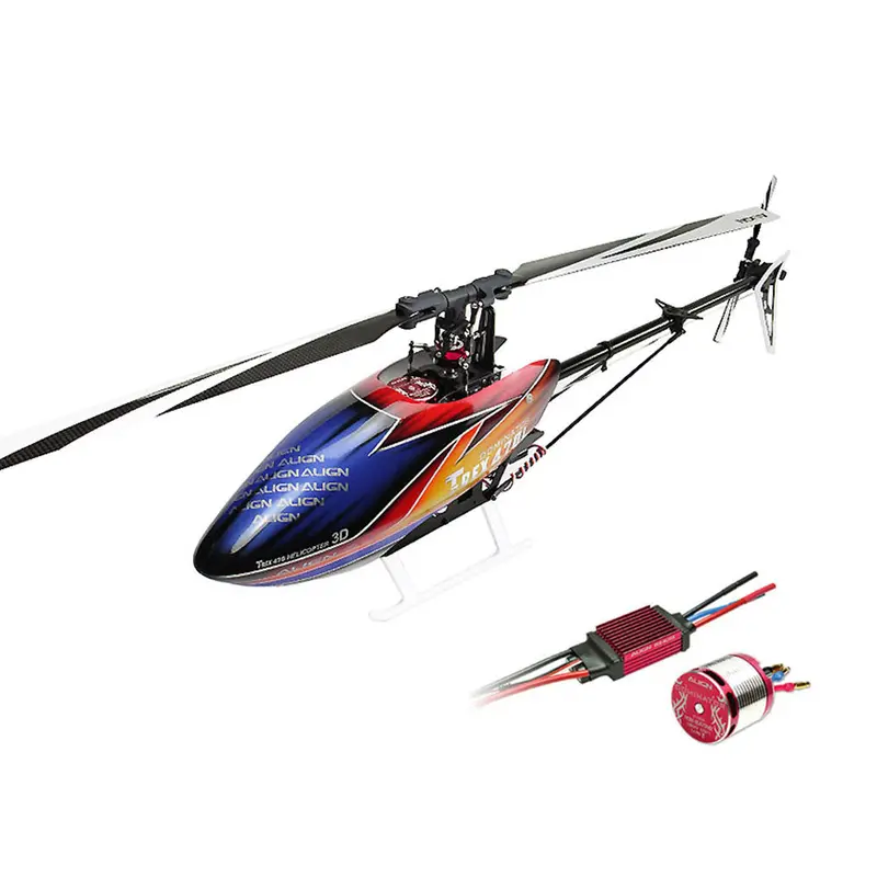Align T-Rex 470Lp Dominator 6Ch 3D Fly Belt Drive Rc Helicopter Kit With 1800Kv Motor 50A Esc 1