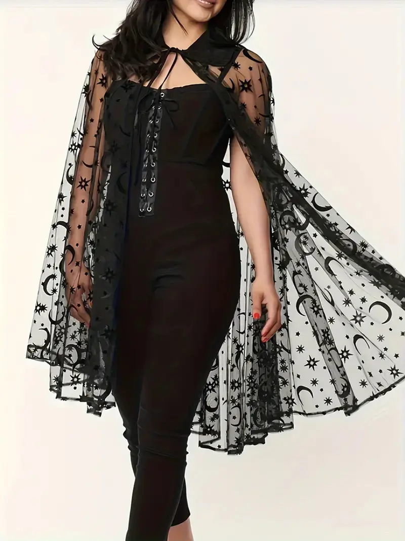 Allure Shadows Sexy Black Gothic Cape Plus Size. 1
