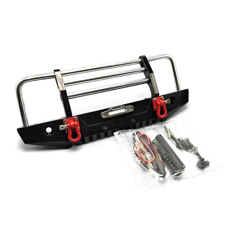 Aluminum Alloy D90 Axial 90046 Front Bumper Protector With Led Light For Scx10 Scx10 Ii Rc Car Parts 1