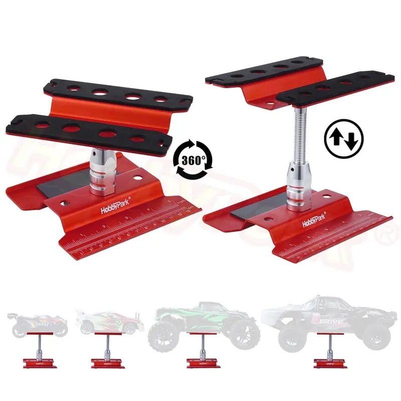 Aluminum Alloy Rc Car Work Stand Repair Workstation 360 Degree Rotation Lift Or Lower For 1/8 1/10 Scale Models 1