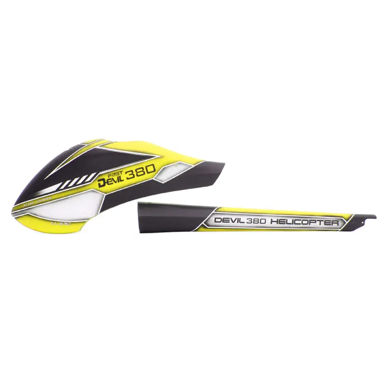 Alzrc Devil 380 Fast Rc Helicopter Parts Fiberglass Painting Canopy Yellow 1