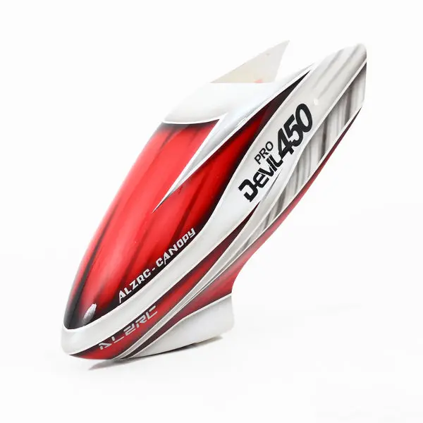 Alzrc Devil 450 Pro V2  Rc Helicopter Parts Fiber Glass Canopy Red White 1