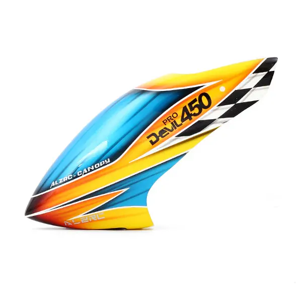 Alzrc Devil 450 Pro V2  Rc Helicopter Parts Fiber Glass Canopy Yellow 1