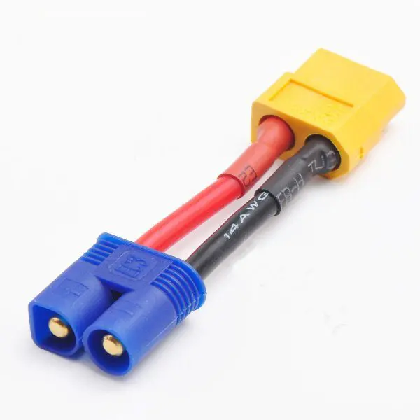 Amass 14Awg 3Cm Xt60 Female To Ec3 Male Plug Battery Adapter Cable 1
