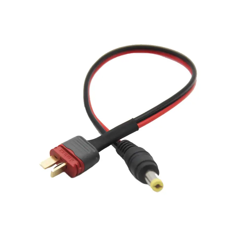 Amass 200Mm T Male Connector To Male Dc 5.5X 2.1Mm Adapter Power Cable For Fpv Goggles Battery 1