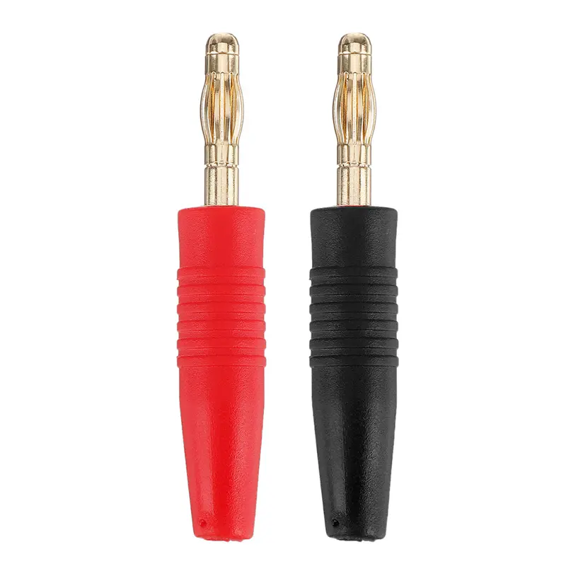 Amass 4Mm Banana Bullet Connector Plug With Black/Red Color Rubber Sheath For Adapter Cable 1