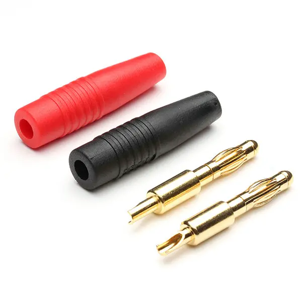 Amass 4Mm Banana Bullet Connector Plug With Black Red Rubber Sheath 1