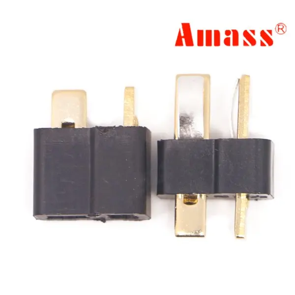 Amass Am-1015 T Plug Connector Black Male & Female 1 Pair 1