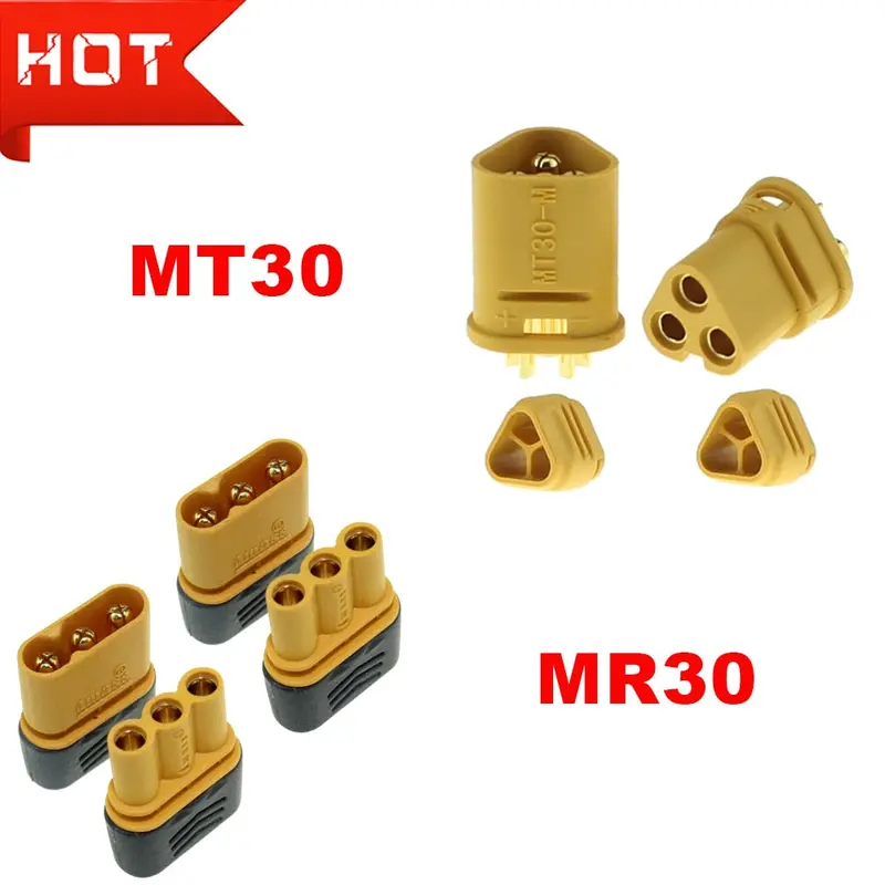 Amass Mr30 Mt30 Connector Plug Upgrated Of Xt30 Female & Male Gold Plated For Rc Lipo Battery Parts Quadcopter Multicopter 1