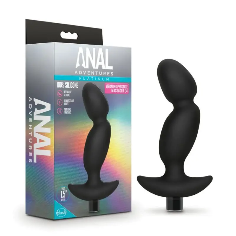 Anal Adventures Black Platinum Silicone Prostate Massager 04. 1