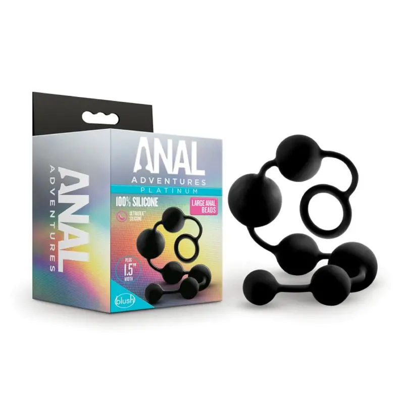 Anal Adventures Platinum Silicone Large Anal Beads. 1