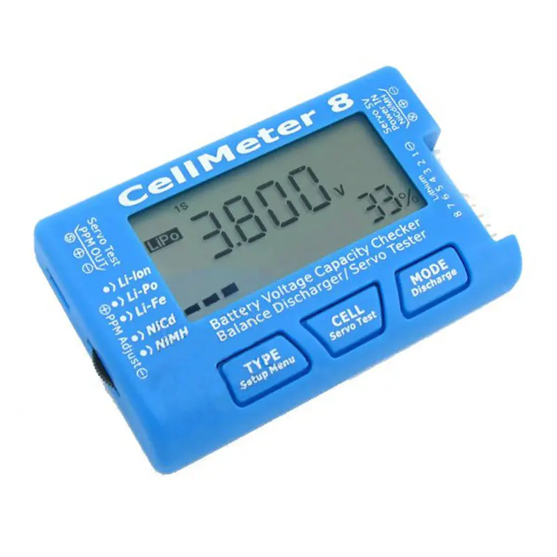 Aok Cellmeter 8 Multifunctional Digital Battery Capacity Servo Checker Tester 2S-8S 2Pcs 1