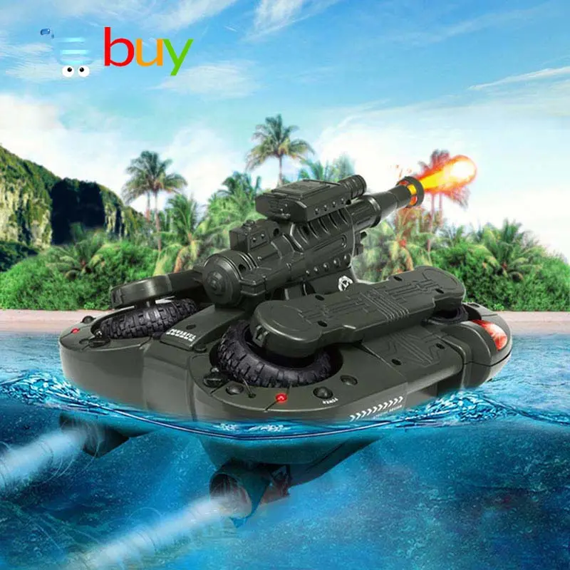 Army Amphibious Rc Tank Toys Electronic Remote Control Vehicle For Children Gifts Air Soft Bb Bullet Water Spraying Shoot Target 1