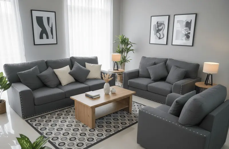 Ashley Benchcraft Stone 3Pcs Sofa Set 1