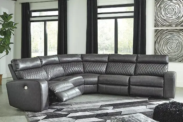 Ashley Sectional Sofa Gray With Recliner 1