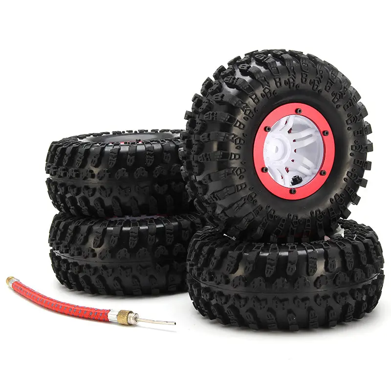 Austar 4Pcs Wheel Tires Rims Inflate Beadlock Pneumatic Tyre 3021Rd For 1/10 Rc Car 1