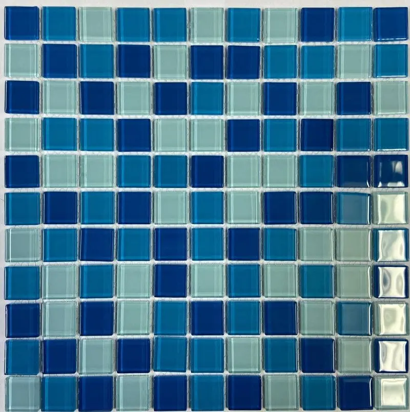 Azul Claro Glass Mosaic Tiles 12"X12" 1