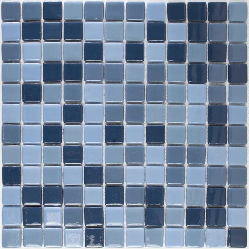 Azul Mescla  Nat Glass Mosaic Glass Tile  12'X12" 1