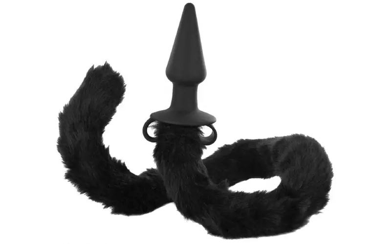 Bad Kitty Black Silicone Cat Tail Anal Plug. 1