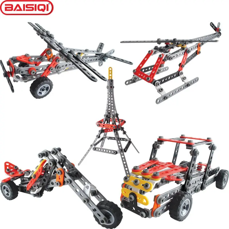 Baisiqi Intelligent Assembly Tool Set Truck Eiffel Tower Model Creative Science Diy Toy Screw Block Kit For Pupil 1