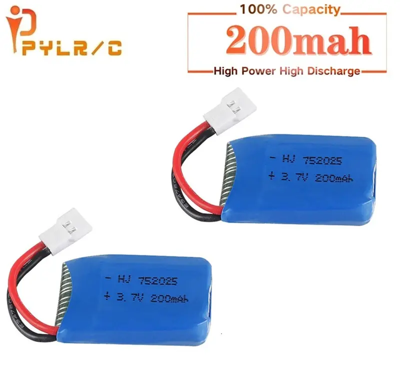 Battery For Syma X4 X11 X13 Rc Drones 3.7V 200Mah Lipo Battery For Syma X4 X11 X13 Rc Quadcopter Parts 752025 1-10Pcs 1
