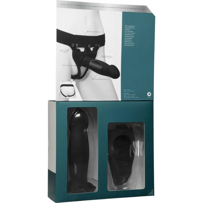 Be Bold 8In Large Dong 2 Pc Hollow Silicone Strap-On Set. 1