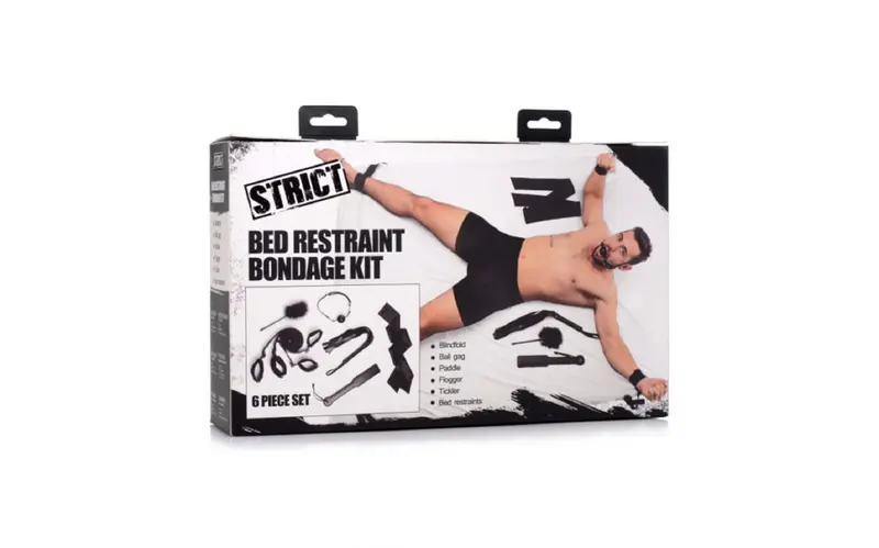 Bed Restraint Bondage Kit Black. 1