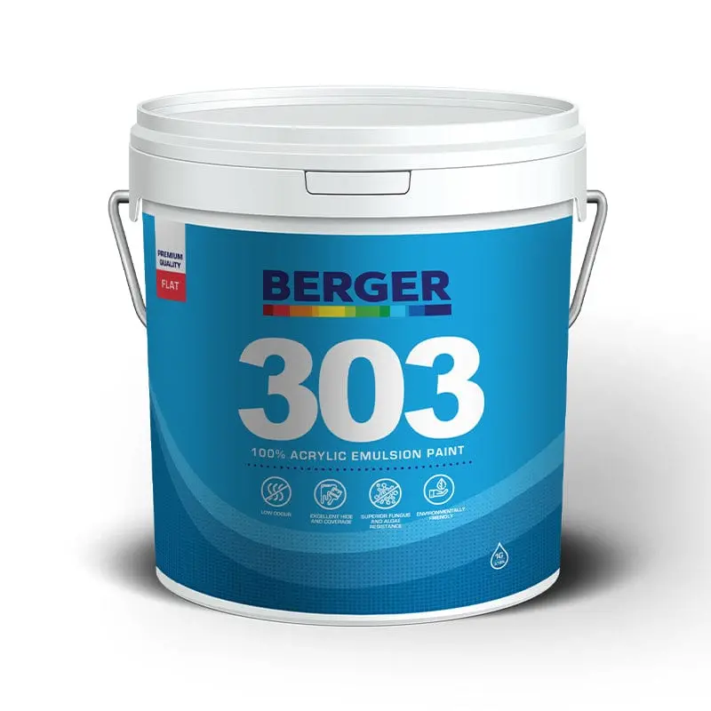 Berger 303 Flat Emulsion Paint 3.8L (1 Gallon) 1