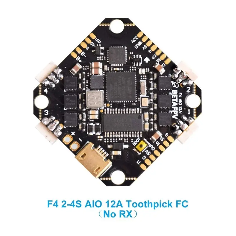 Betafpv Toothpick F4 2-4S Aio Brushless Flight Controller Blheli_S 12A Esc No Rx Osd Smart Audio With Xt30 Cable For Toothpick 1