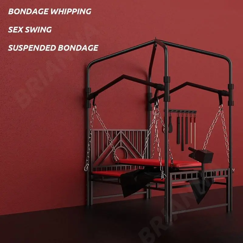 Black Iron Bondage Sex Bed. 1