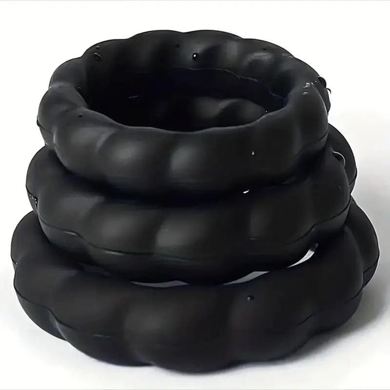 Black Tyre 3Pcs Silicone Penis Rings Set. 1
