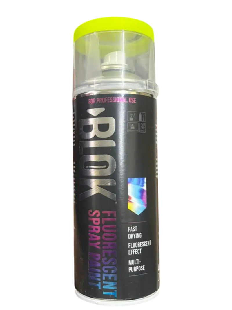 Blok Fluorescent Spray Paint 400Ml | Fluorescent Yellow 1