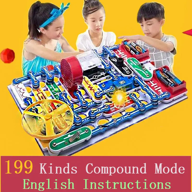 Brand New Electronics Block 199 Compound Mode Switch Circuits Kit Electric Educational Assembling Toys For Kids Gift 1