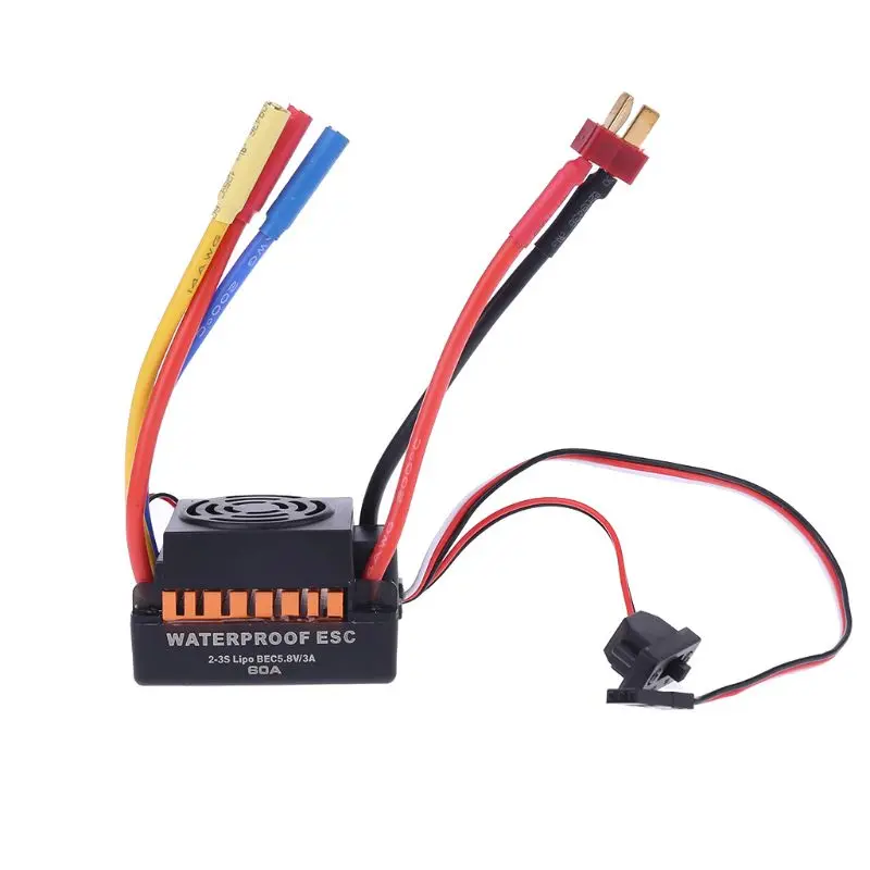 Brushless Motor 1/10, 60A Waterproof Esc Electric Speed Controller For Rc Part Accessory R7rb 1