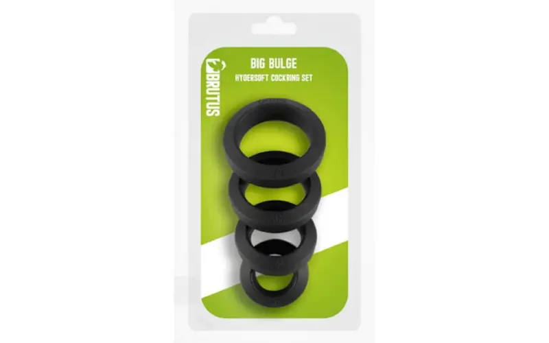 Brutus Big Bulge Silicone Cock Ring 4 Pc Set. 1