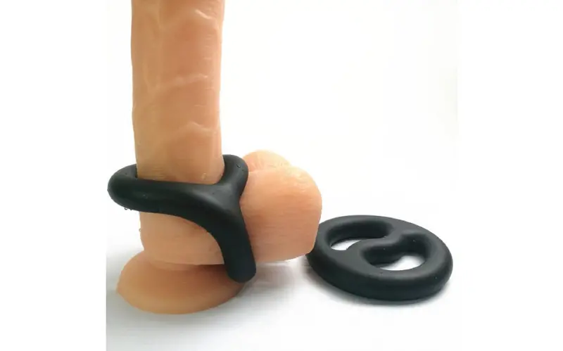 Brutus Black Yin Yang Silicone Cock And Ball Duo Ring. 1