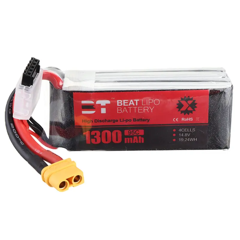 Bt 14.8V 1300Mah 95C 4S Lipo Battery Xt60 Plug For Fpv Rc Drone 1