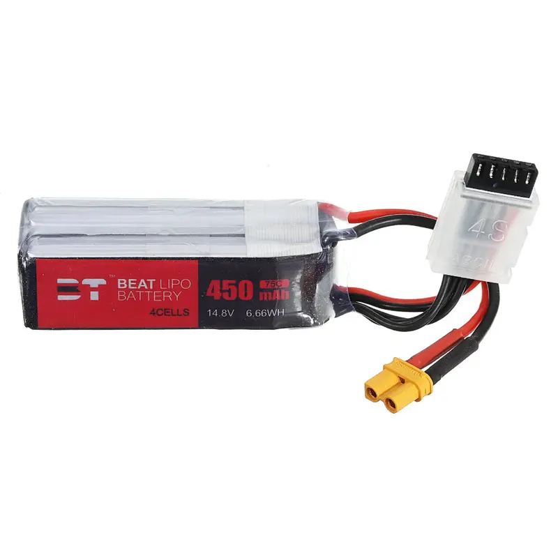Bt 14.8V 450Mah 75C 4S Lipo Battery Xt30 Plug For Rc Fpv Racing Drone 1