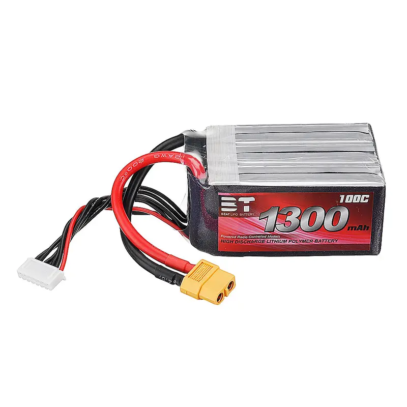 Bt 22.2V 1300Mah 100C 6S Lipo Battery Xt60 Plug For Rc Racing Drone 1