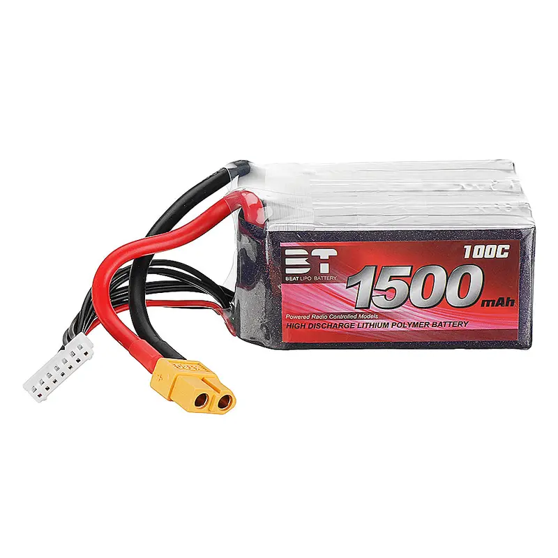 Bt 22.2V 1500Mah 100C 6S Lipo Battery Xt60 Plug For Rc Racing Drone 1
