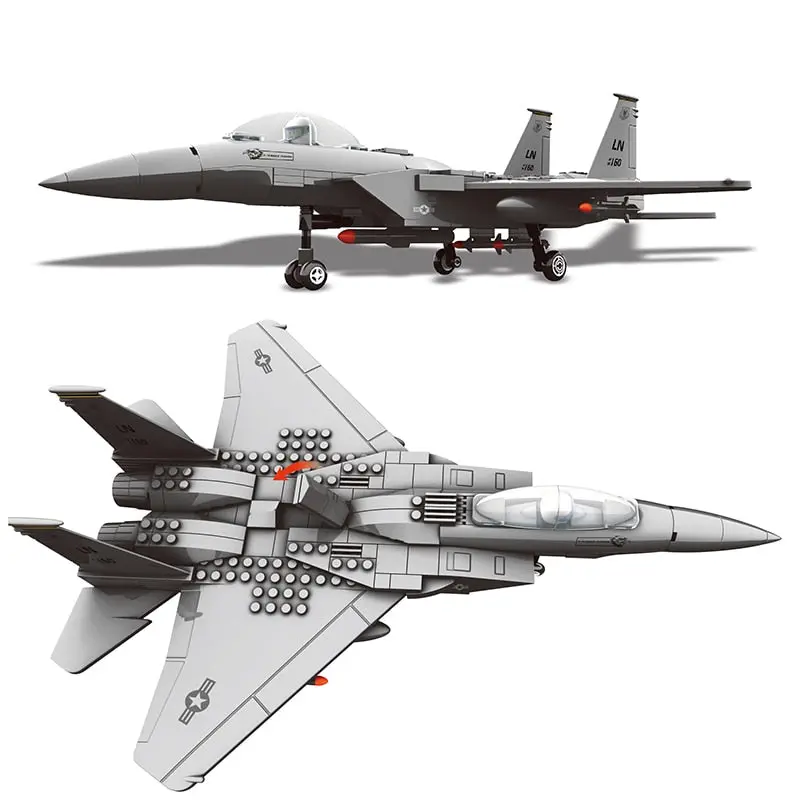 Building Blocks Fit Legoinglys 270Pcs Military Series F-15 Eagle Fighter Moc Airplane Model Kits Assemble Toys For Adults Gift 1