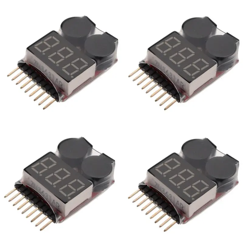 Bx100 1S-8S Battery Voltage Meter Tester Lipo Battery Monitor Buzzer Alarm For Rc Drone Helicopter 3