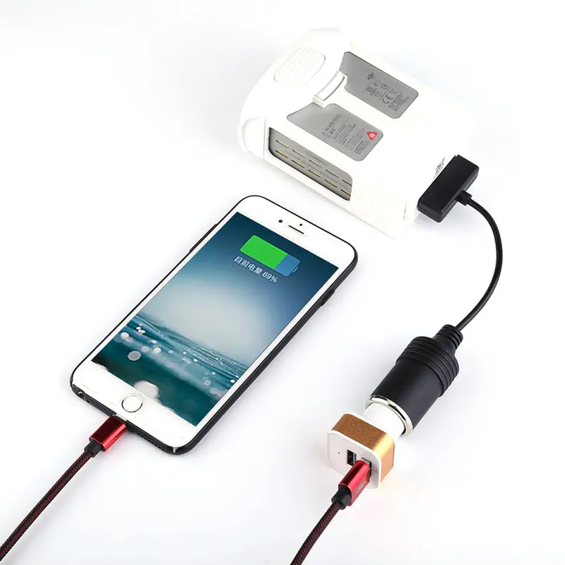 Car Charger Conversion Cable Battery Charging Usb Port To Remote Control Phone For Dji Phantom 4 1